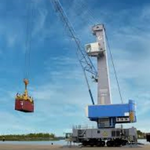 Portable mobile harbour crane for coastal logistics operations