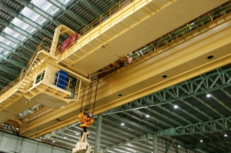Heavy Duty Double Girder Rotation Telescopic Hanging Beam Magnetic Overhead Crane (25+25)ton PLC Controlled Wireless Remote