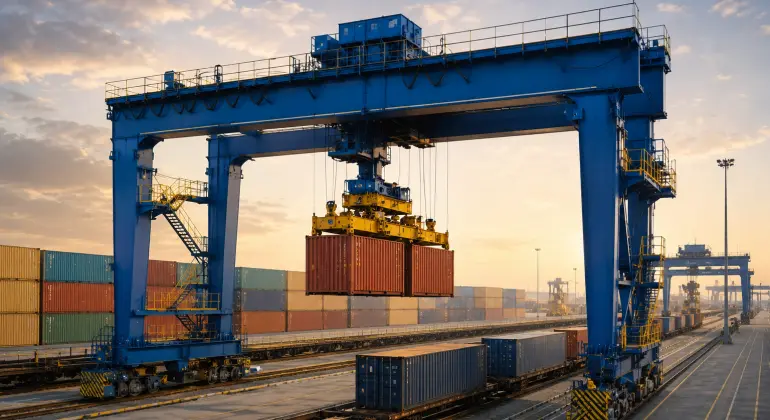 Yuntian RMG Cranes at a Container Terminal in Mundra, India