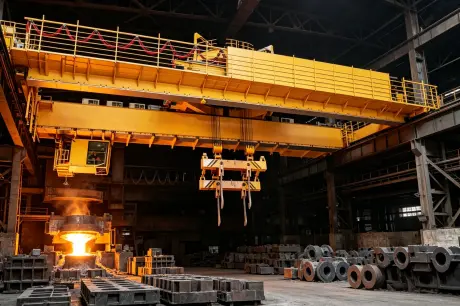 Rotary Feeding Overhead Crane with 270° Rotating Trolley for Scrap Charging in Steel Mills