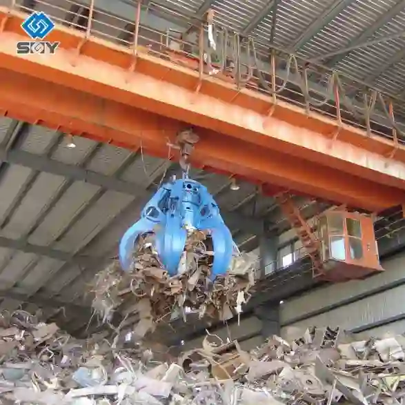 double girder overhead crane with grab.