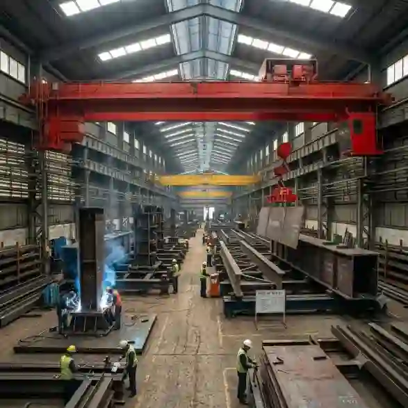 Double Beam Overhead Crane with Grab and Magnet